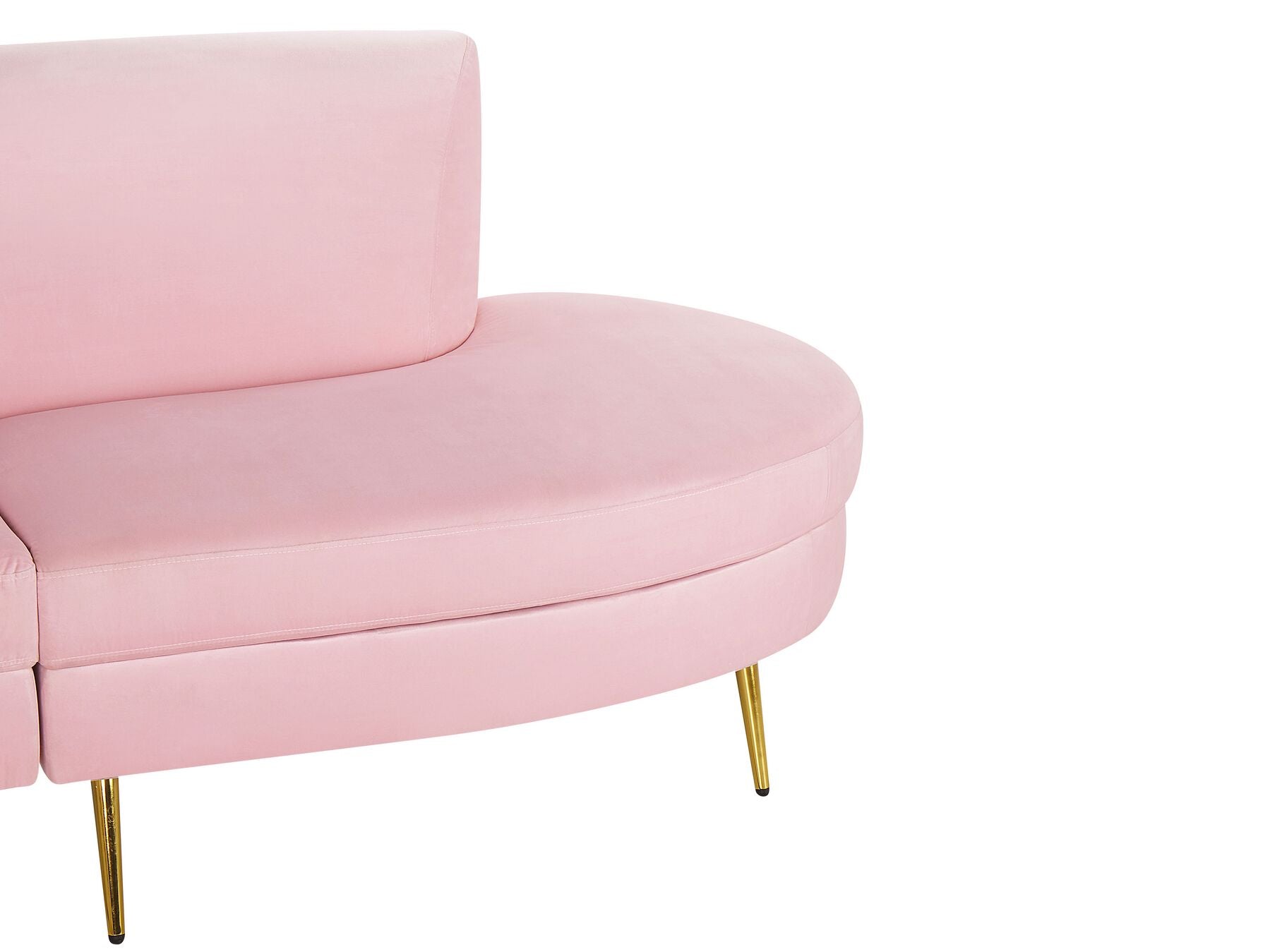 4 Seater Curved Velvet Sofa Pink MOSS
