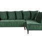 Left Hand Velvet Corner Sofa Green GRENA