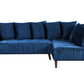 Left Hand Velvet Corner Sofa Blue GRENA
