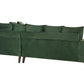 Left Hand Velvet Corner Sofa Green GRENA