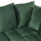 Left Hand Velvet Corner Sofa Green GRENA