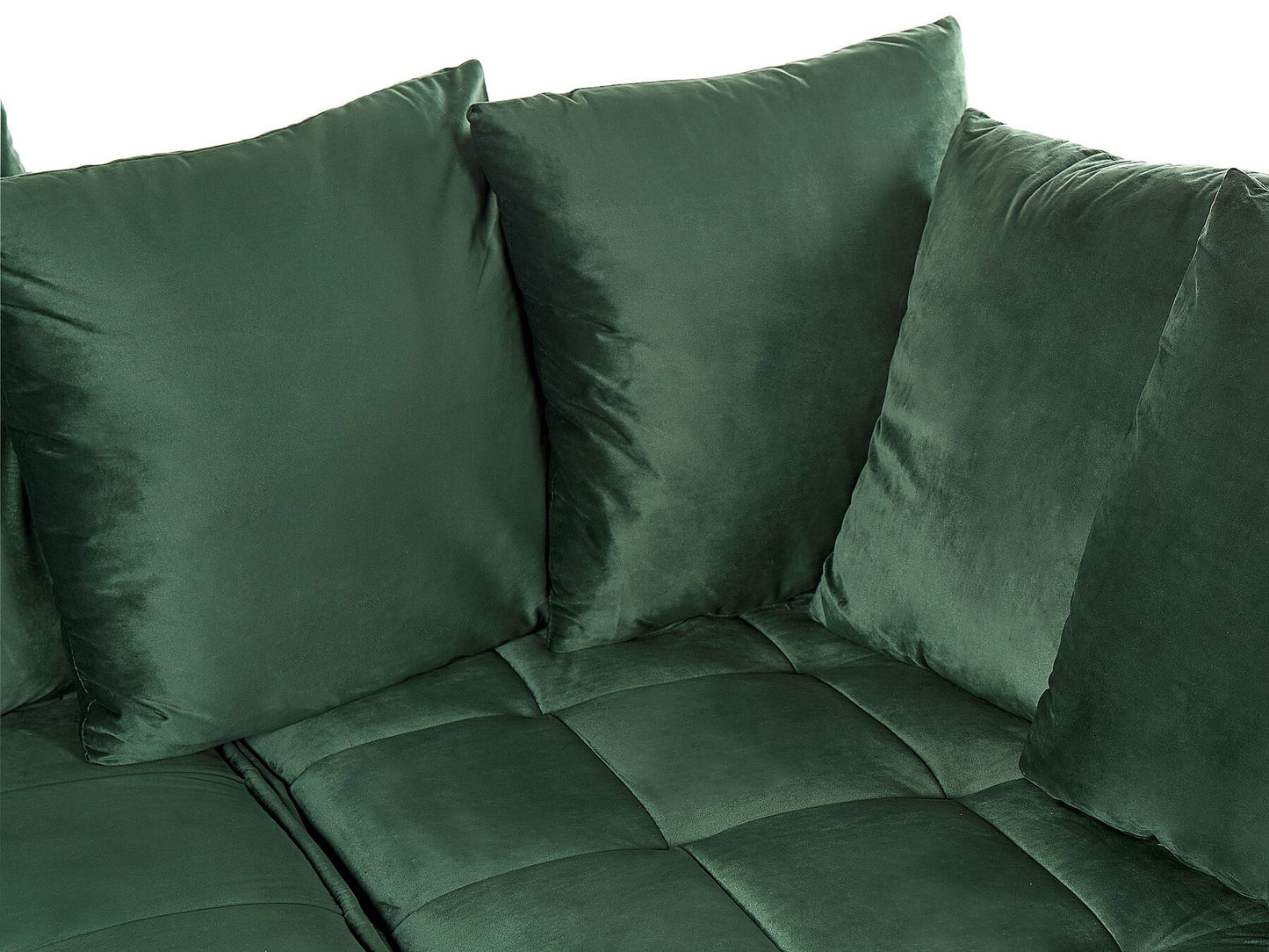 Left Hand Velvet Corner Sofa Green GRENA