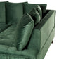 Left Hand Velvet Corner Sofa Green GRENA