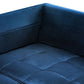 Left Hand Velvet Corner Sofa Blue GRENA