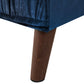 Left Hand Velvet Corner Sofa Blue GRENA