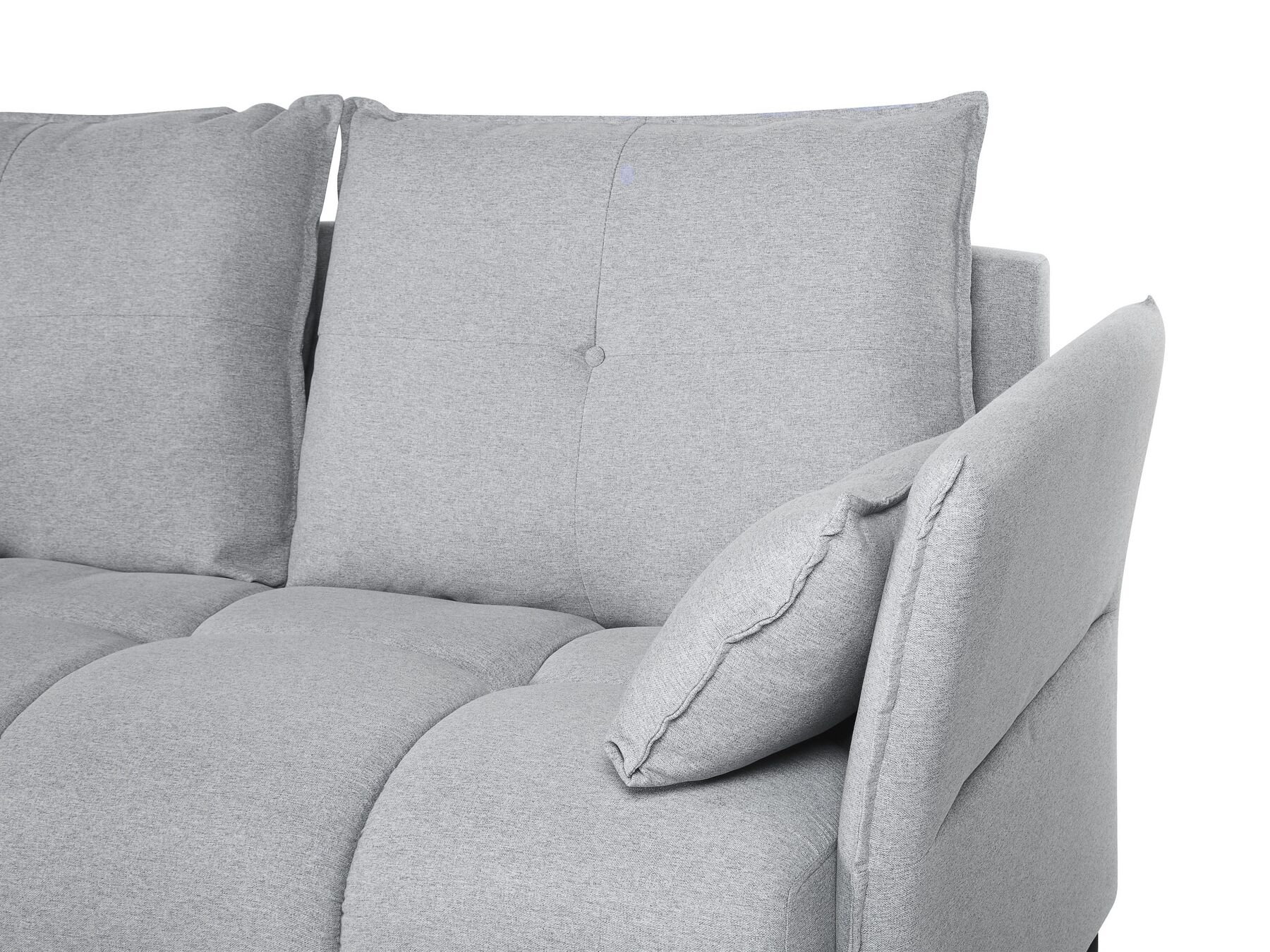 Right Hand Fabric Corner Sofa Light Grey TOMRA