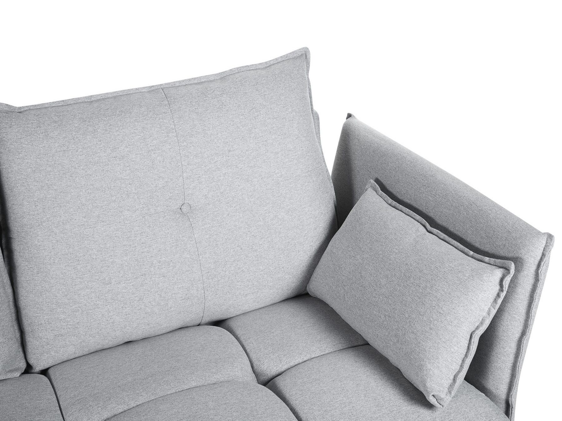 Right Hand Fabric Corner Sofa Light Grey TOMRA
