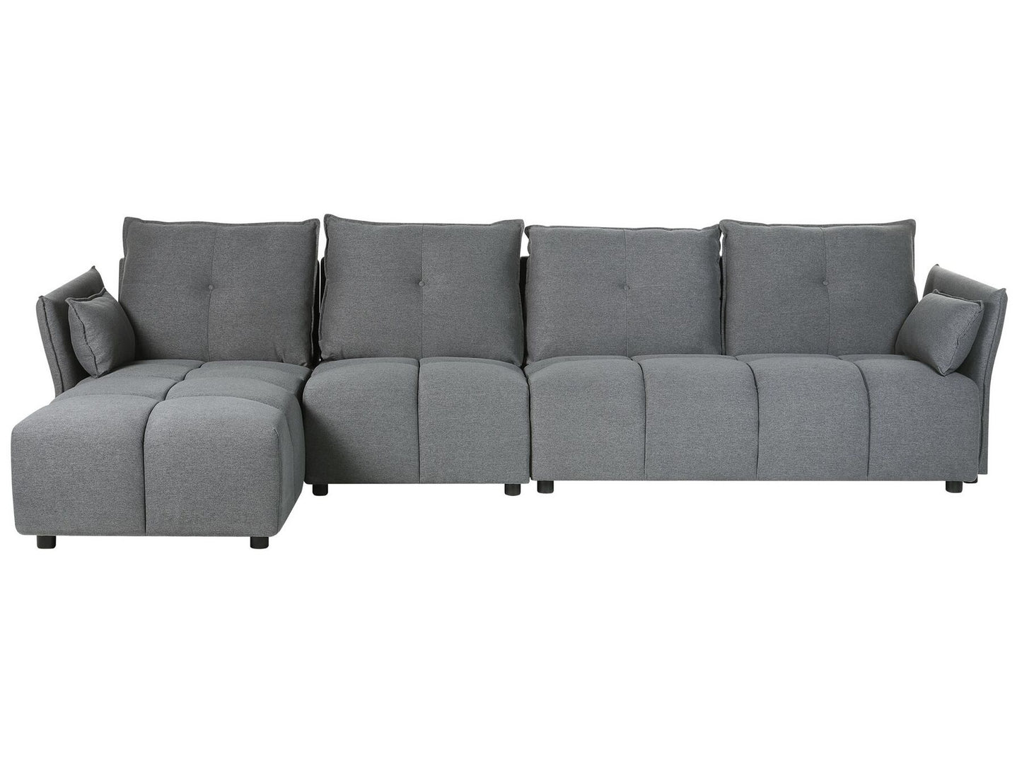 Right Hand Fabric Corner Sofa Dark Grey TOMRA