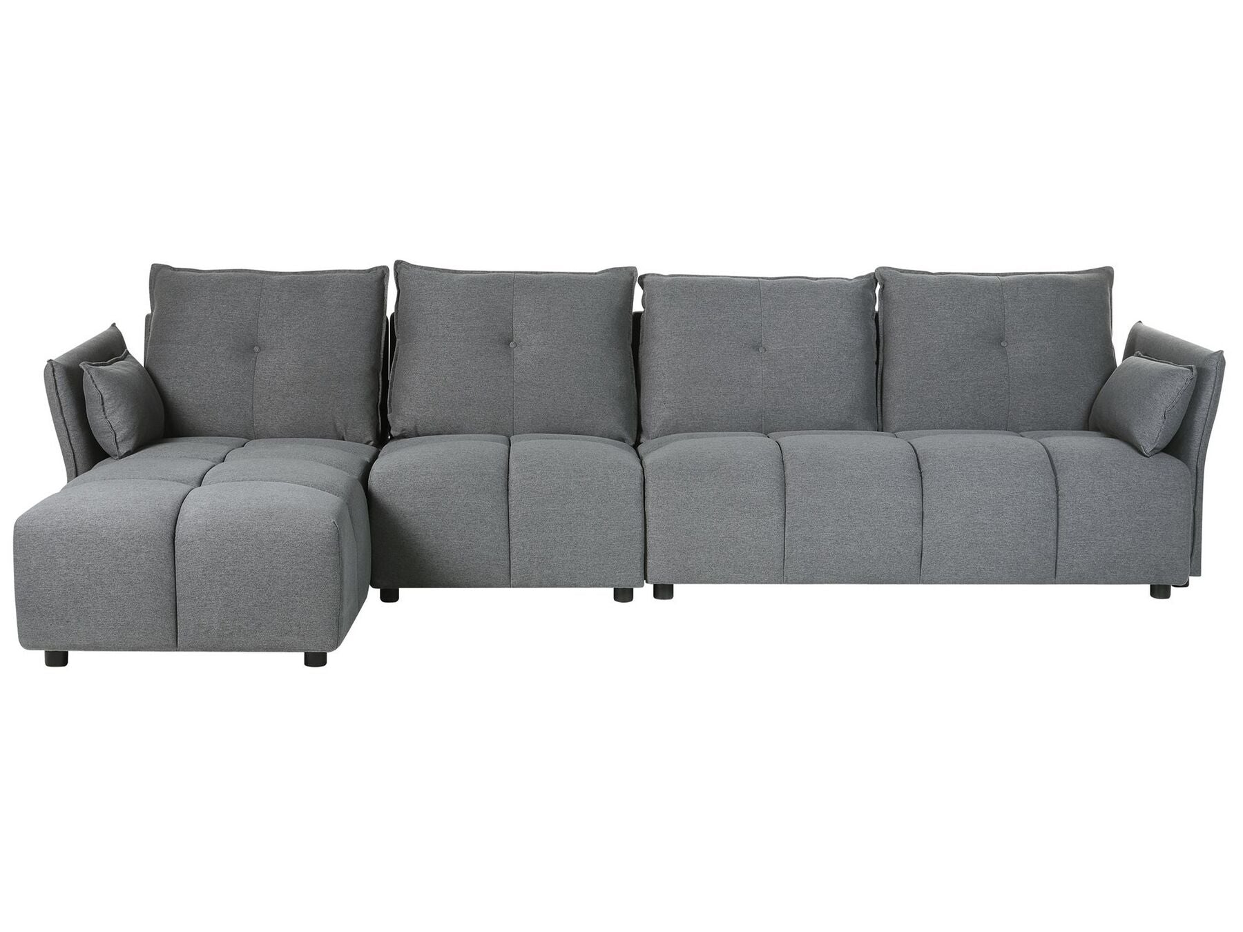 Right Hand Fabric Corner Sofa Dark Grey TOMRA