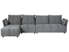 Right Hand Fabric Corner Sofa Dark Grey TOMRA