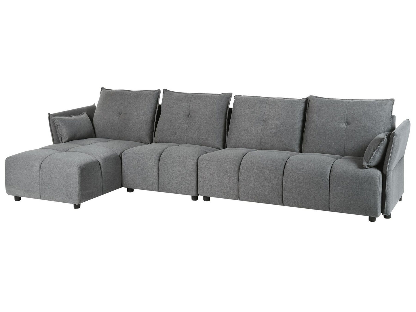 Right Hand Fabric Corner Sofa Dark Grey TOMRA