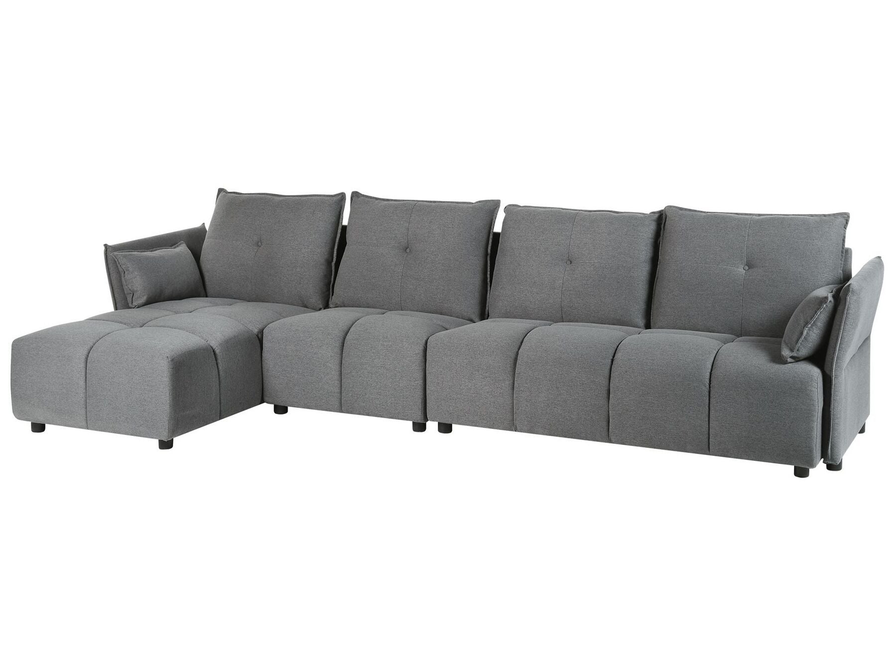 Right Hand Fabric Corner Sofa Dark Grey TOMRA