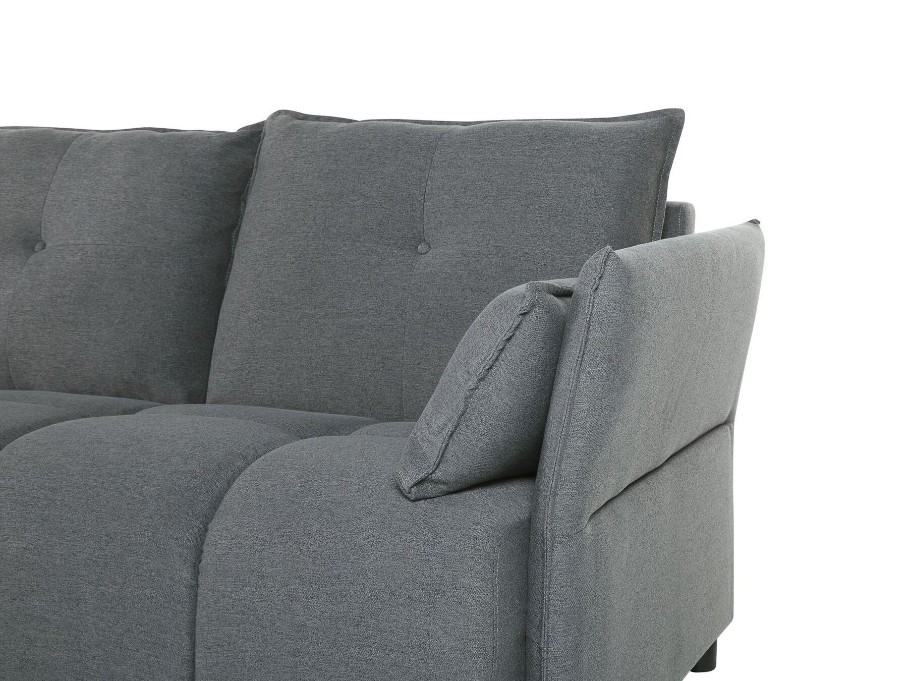 Right Hand Fabric Corner Sofa Dark Grey TOMRA