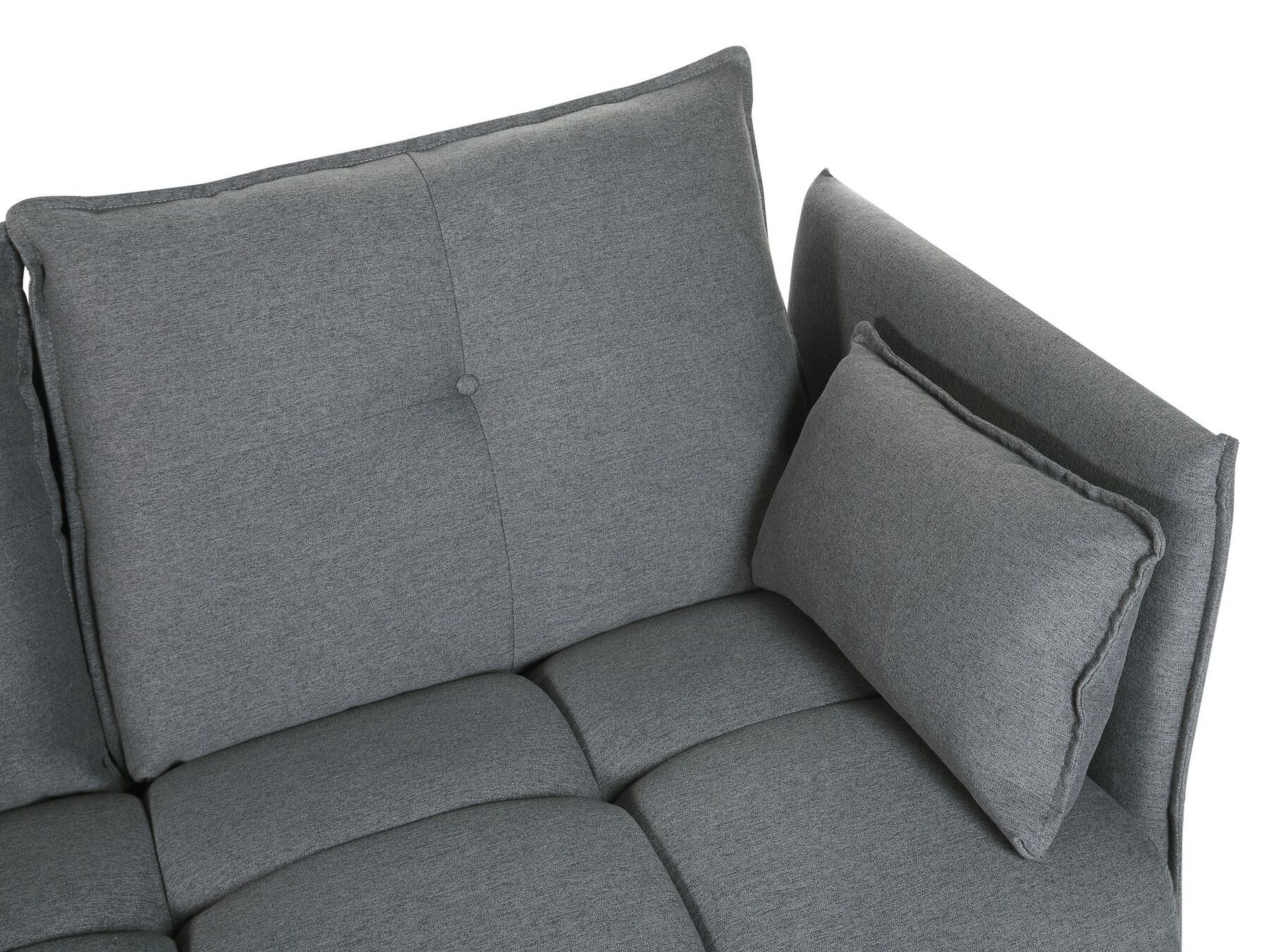 Right Hand Fabric Corner Sofa Dark Grey TOMRA