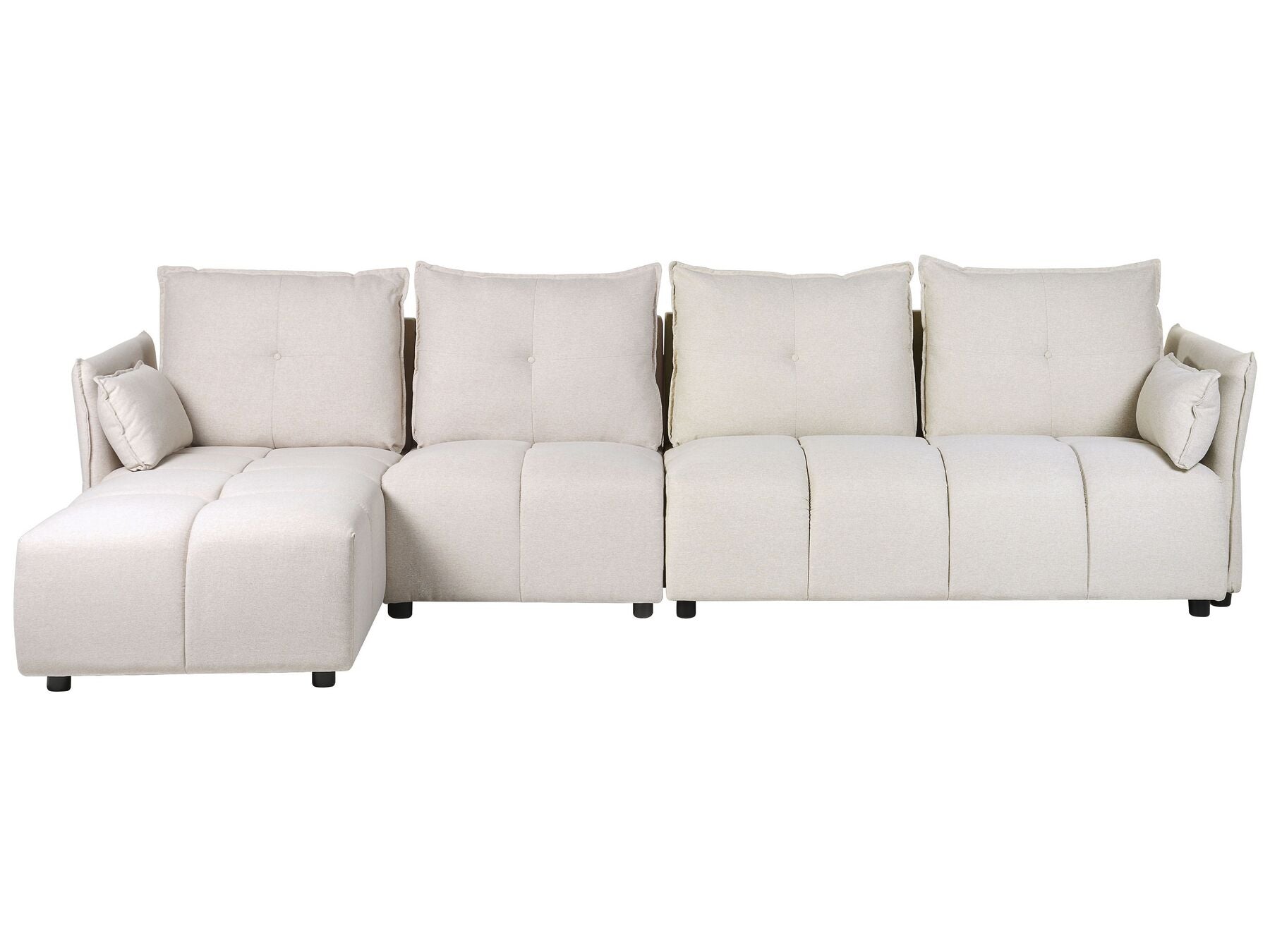 Right Hand Fabric Corner Sofa Beige TOMRA