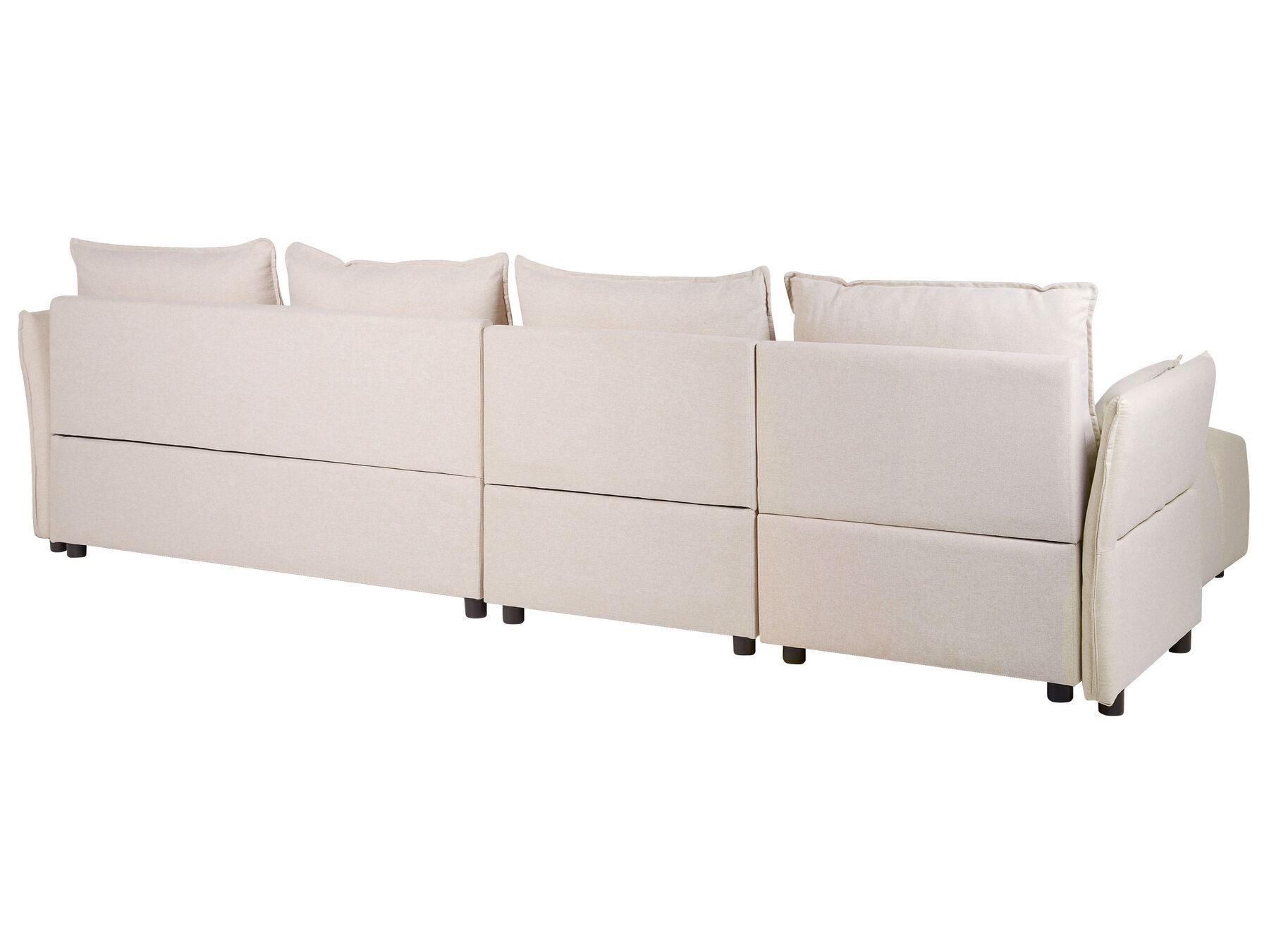 Right Hand Fabric Corner Sofa Beige TOMRA