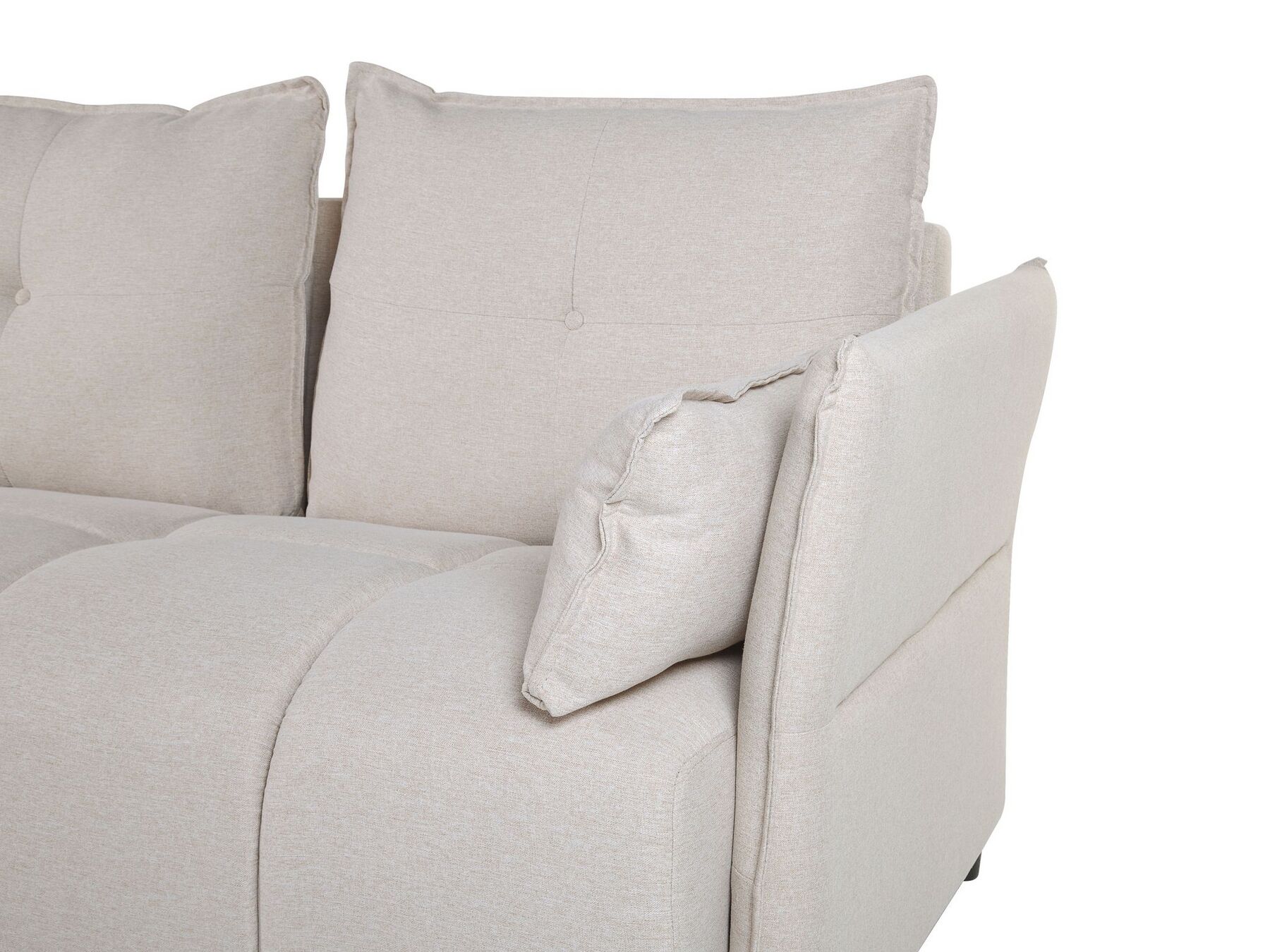 Right Hand Fabric Corner Sofa Beige TOMRA
