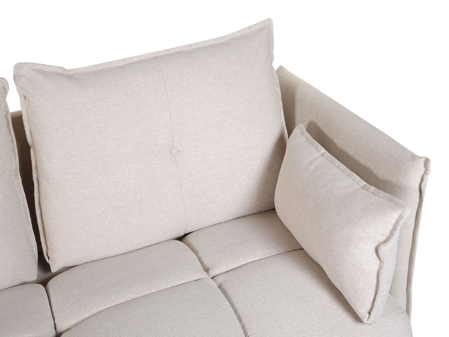 Right Hand Fabric Corner Sofa Beige TOMRA