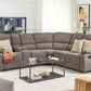 Corner Fabric Manual Recliner Sofa Beige ROKKE