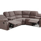 Corner Fabric Manual Recliner Sofa Beige ROKKE