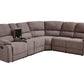 Corner Fabric Manual Recliner Sofa Beige ROKKE