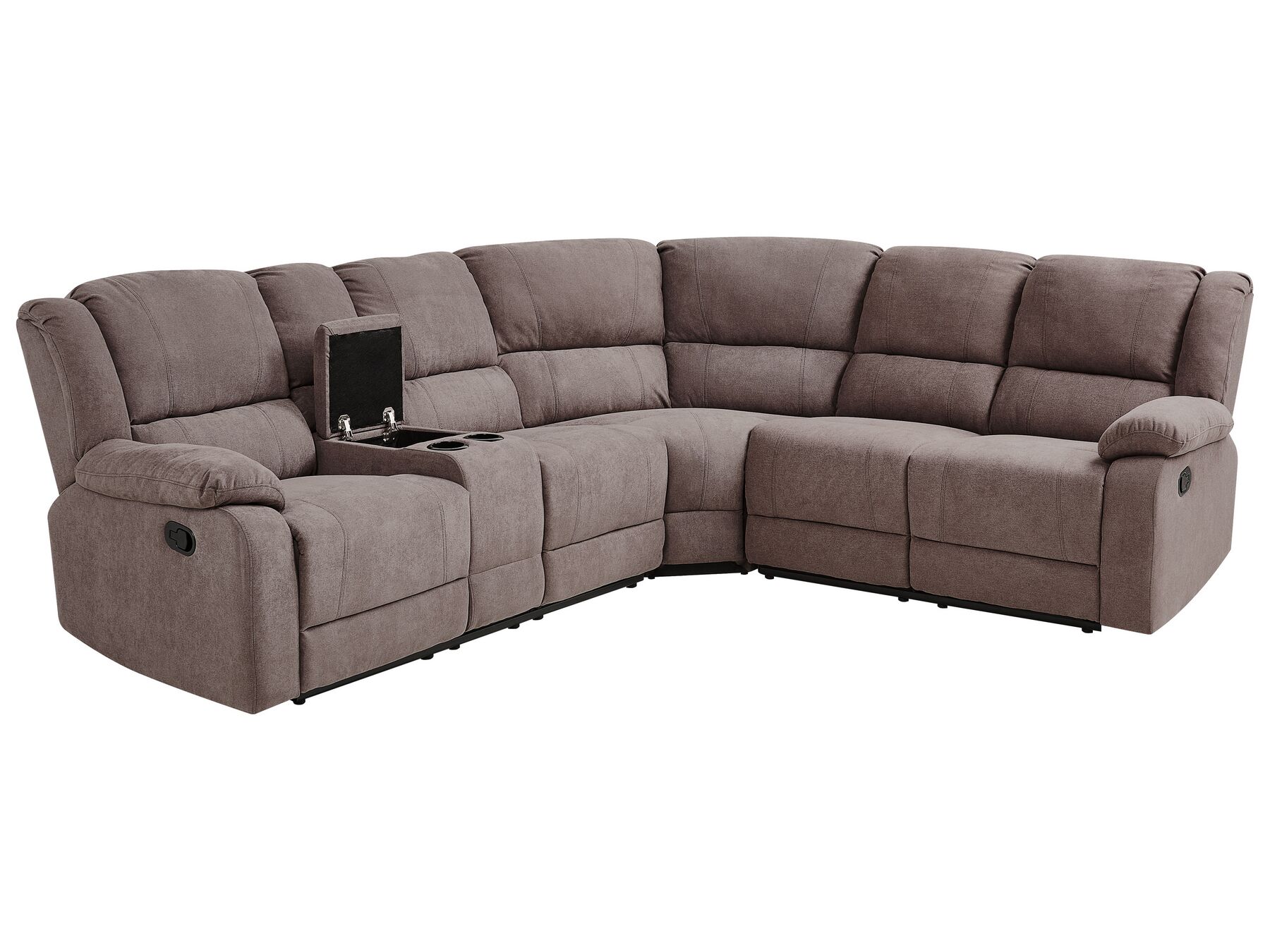 Corner Fabric Manual Recliner Sofa Beige ROKKE