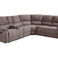 Corner Fabric Manual Recliner Sofa Beige ROKKE