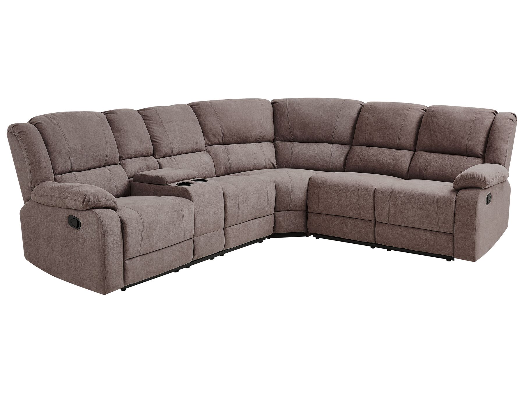 Corner Fabric Manual Recliner Sofa Beige ROKKE