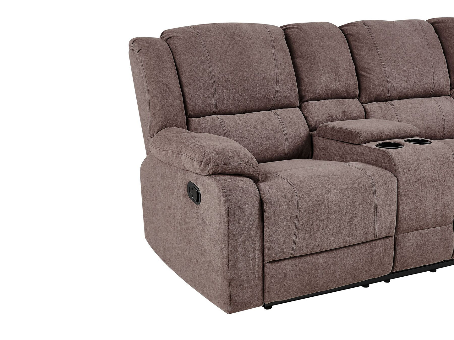 Corner Fabric Manual Recliner Sofa Beige ROKKE