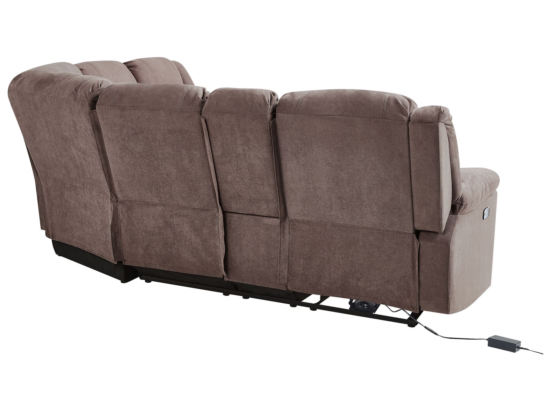 Corner Fabric Electric Recliner Sofa with USB Port Beige ROKKE