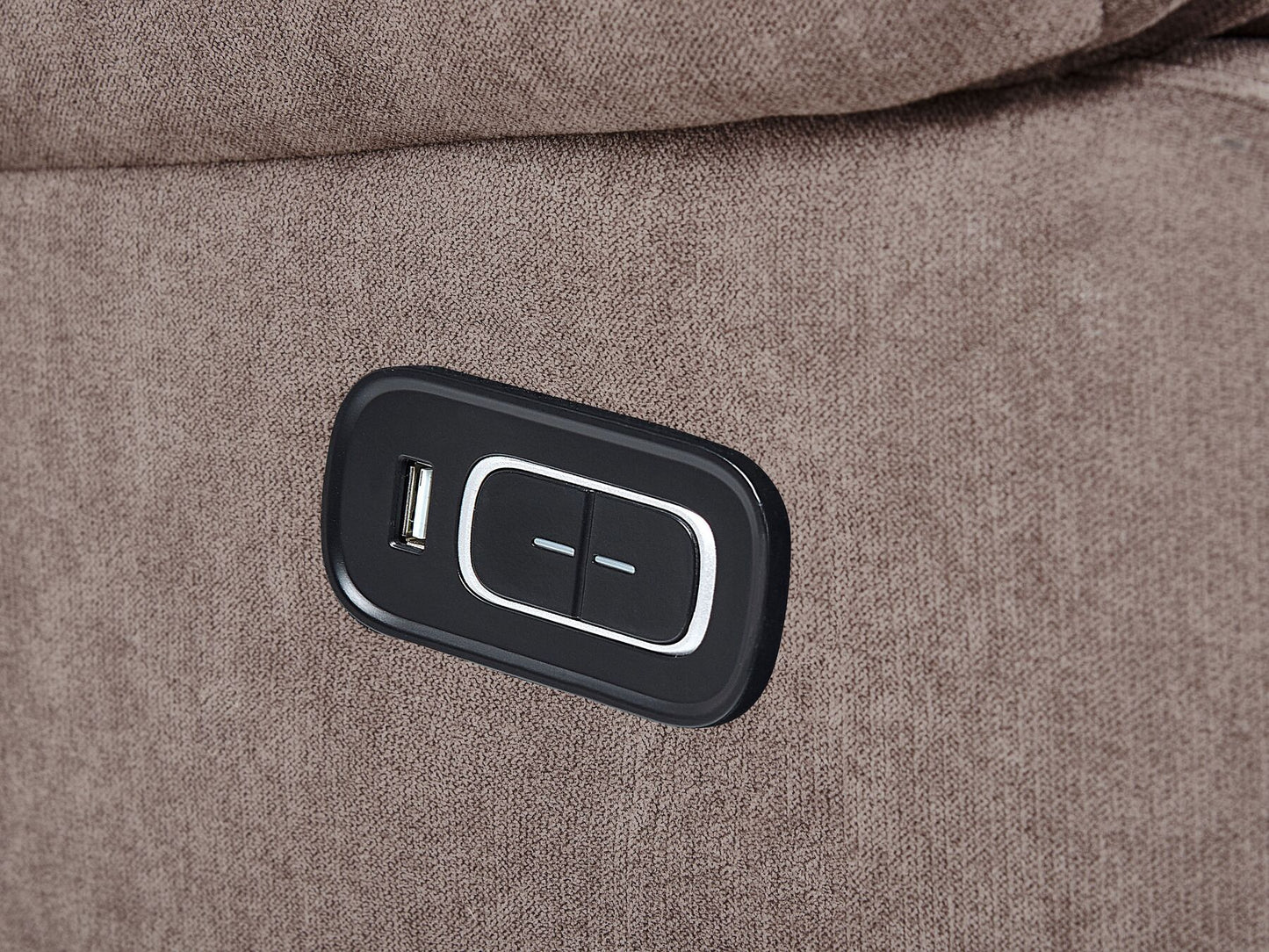 Corner Fabric Electric Recliner Sofa with USB Port Beige ROKKE