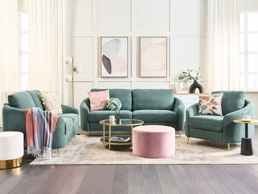 2 Seater Fabric Sofa Green TROSA