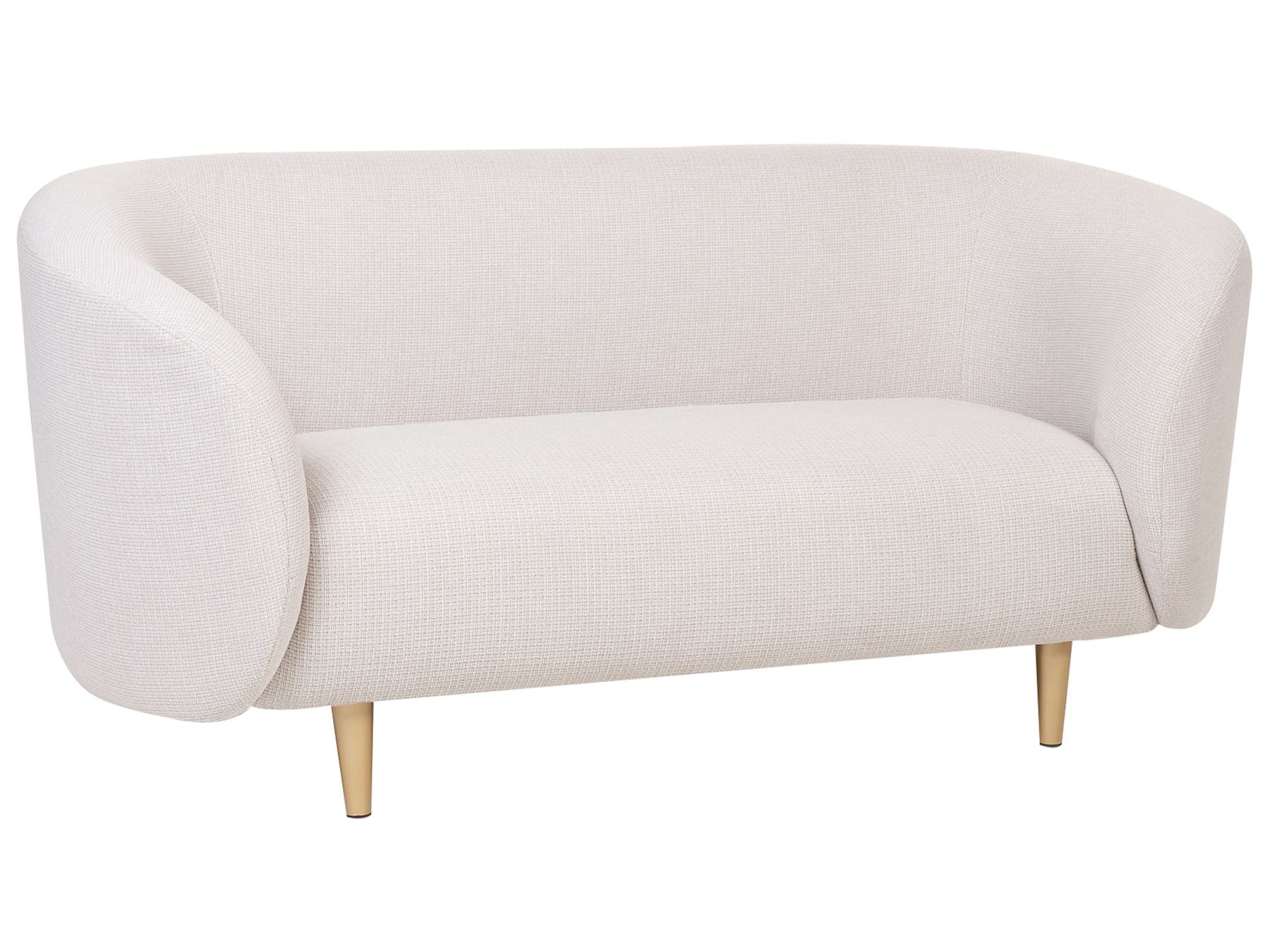 2 Seater Fabric Sofa Beige and Gold LOEN