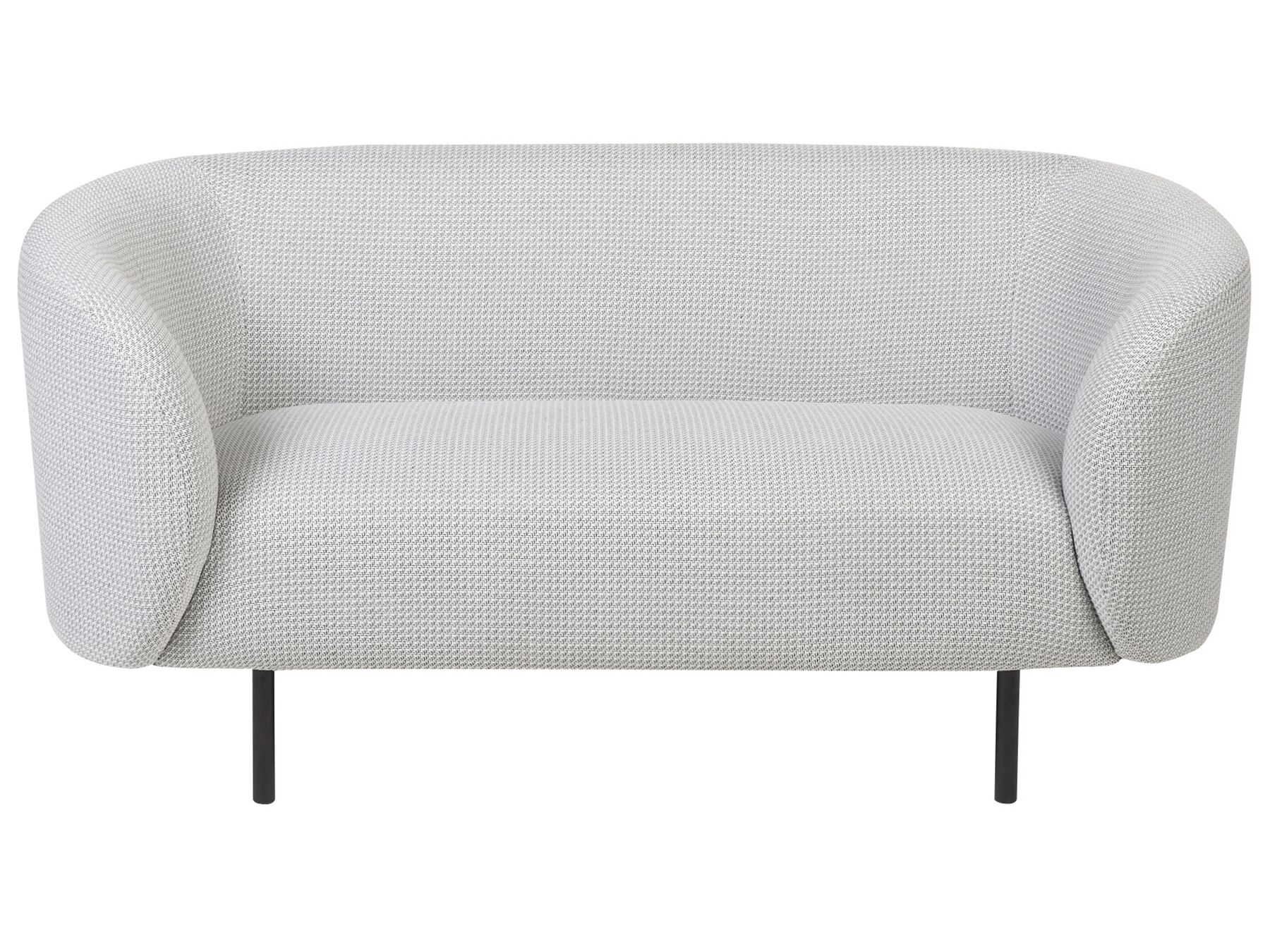 2 Seater Fabric Sofa Black and White LOEN