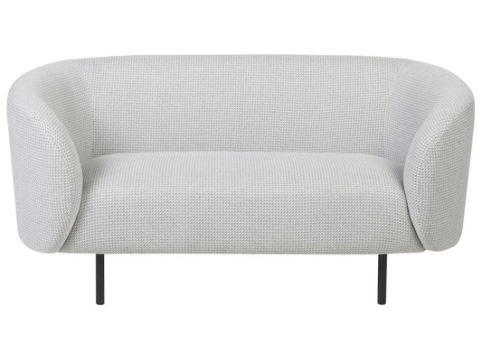 2 Seater Fabric Sofa Black and White LOEN