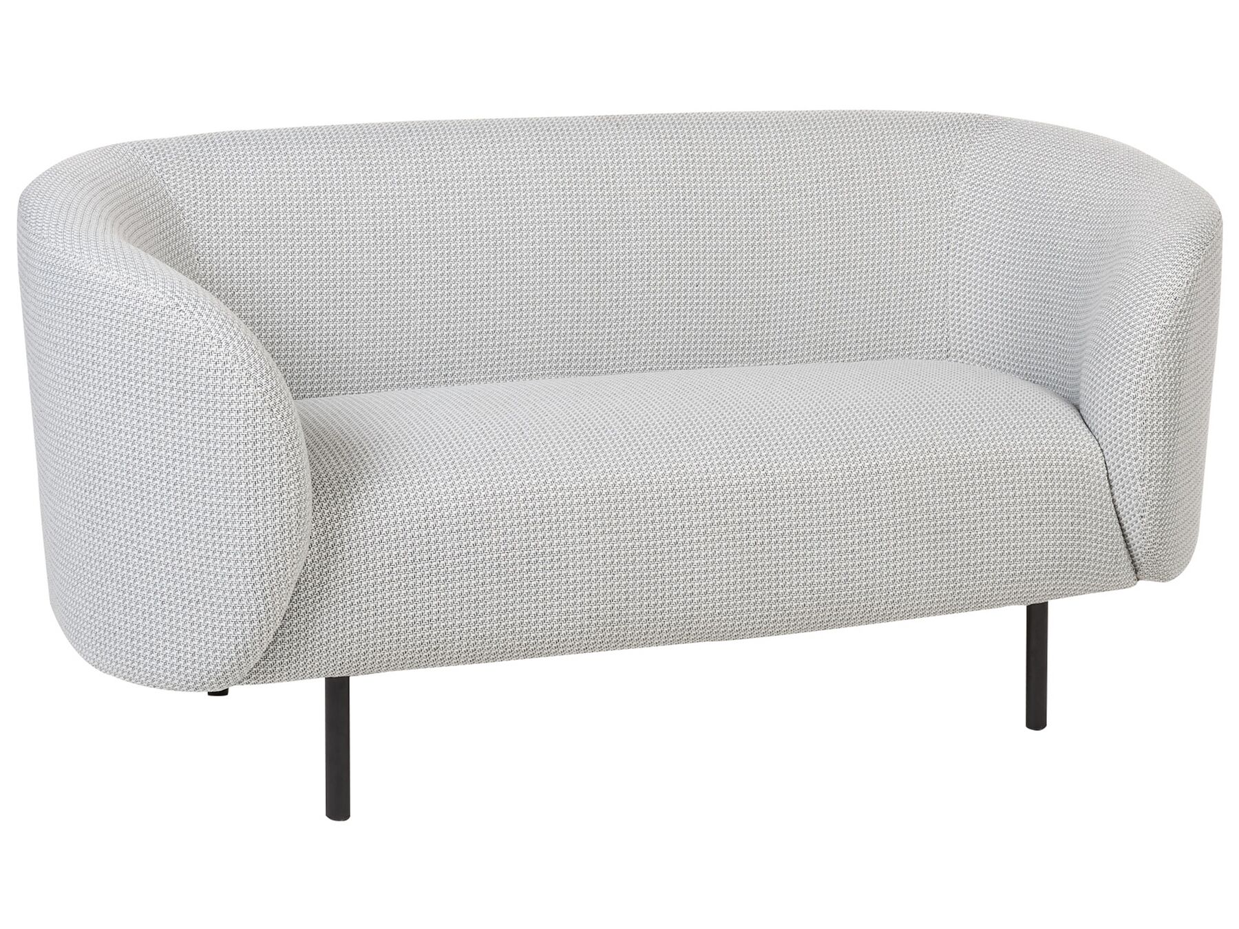 2 Seater Fabric Sofa Black and White LOEN