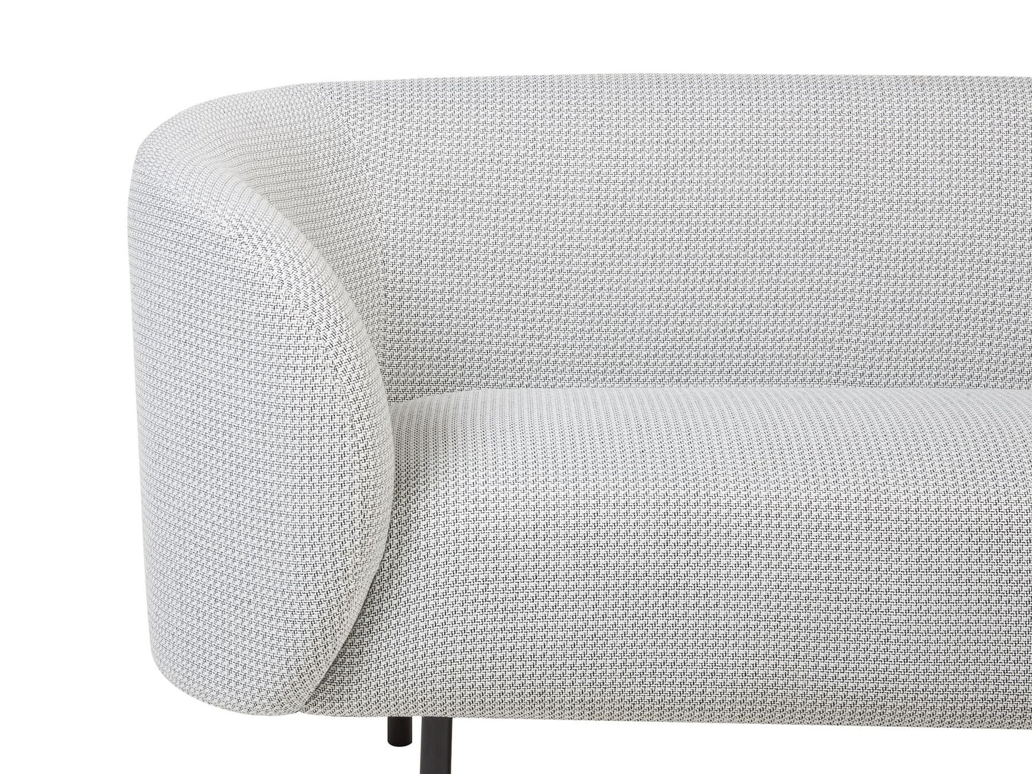 2 Seater Fabric Sofa Black and White LOEN