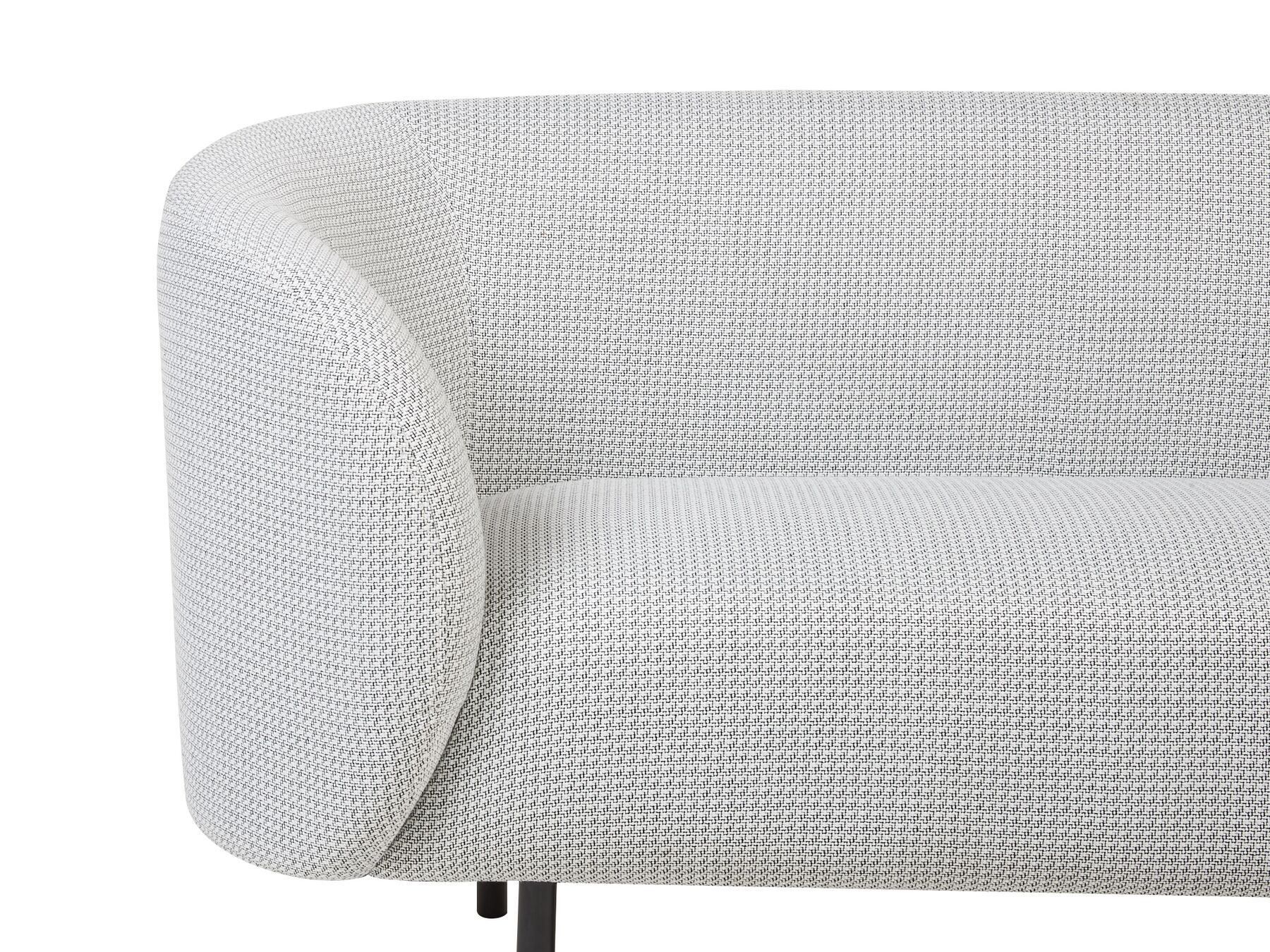 2 Seater Fabric Sofa Black and White LOEN