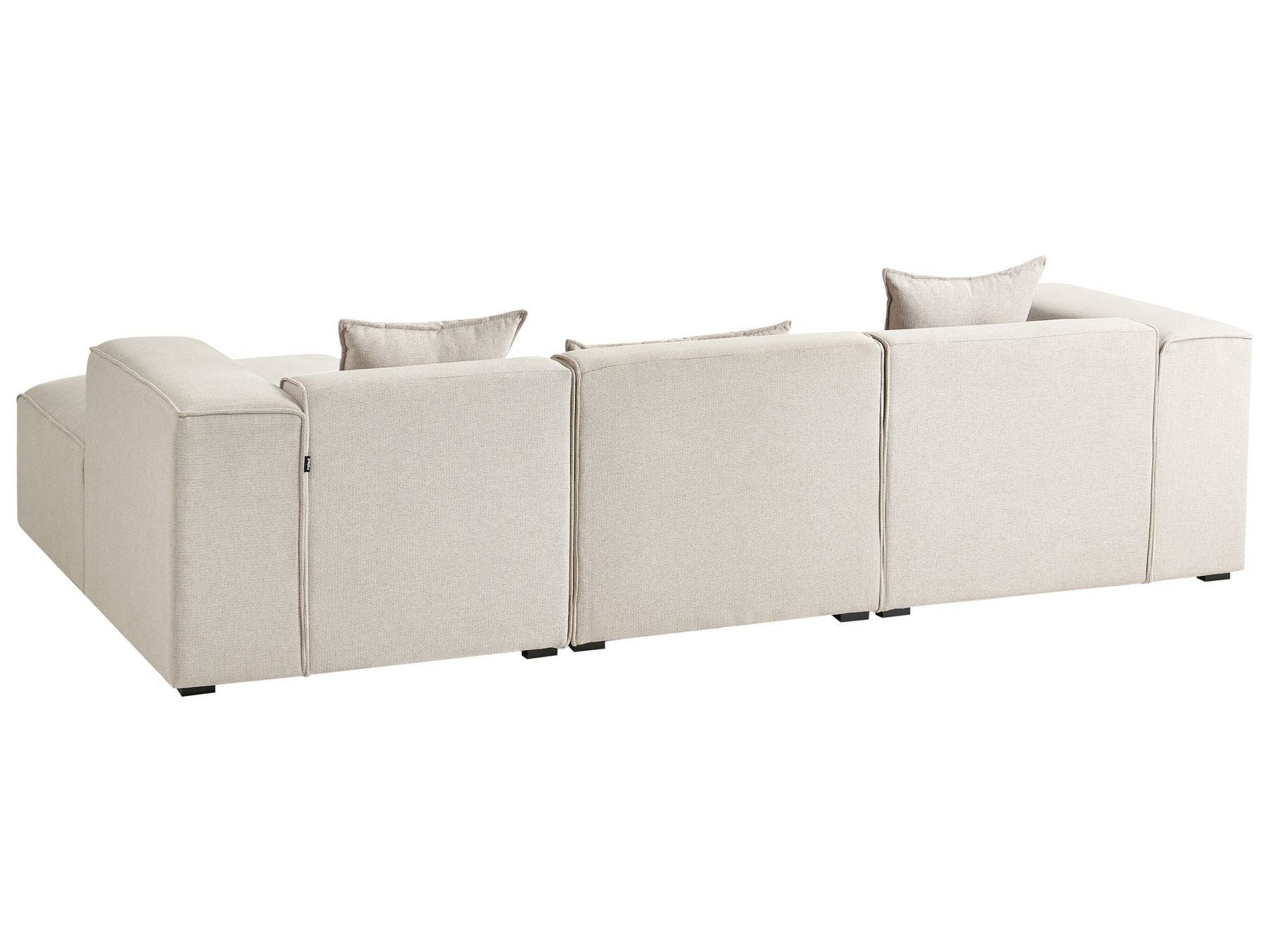 Left Hand Fabric Corner Sofa Light Beige DOLVA
