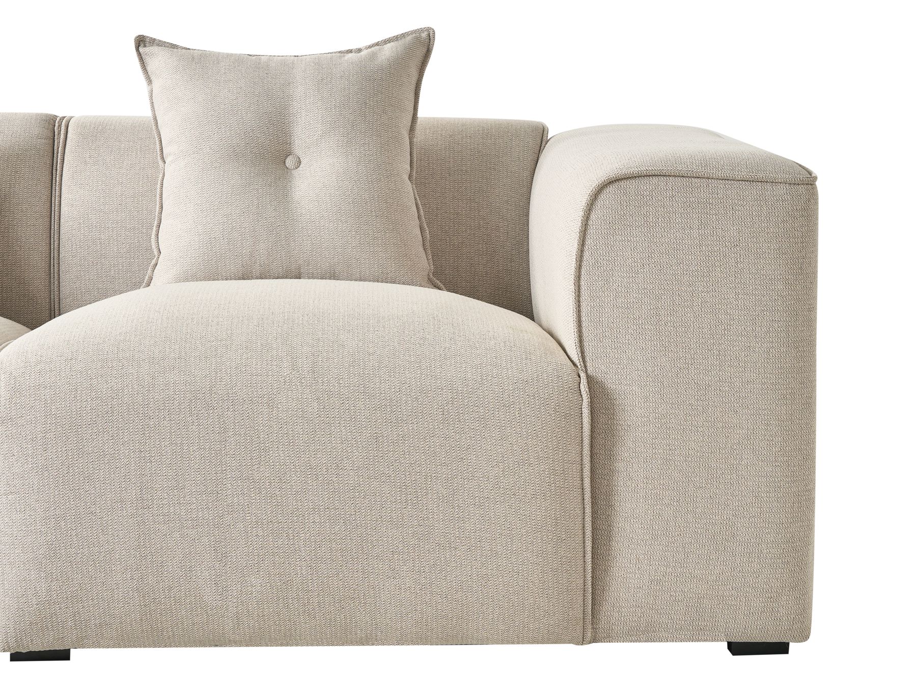 Left Hand Fabric Corner Sofa Light Beige DOLVA