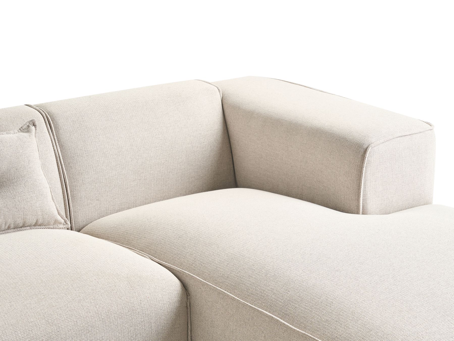 Left Hand Fabric Corner Sofa Light Beige DOLVA