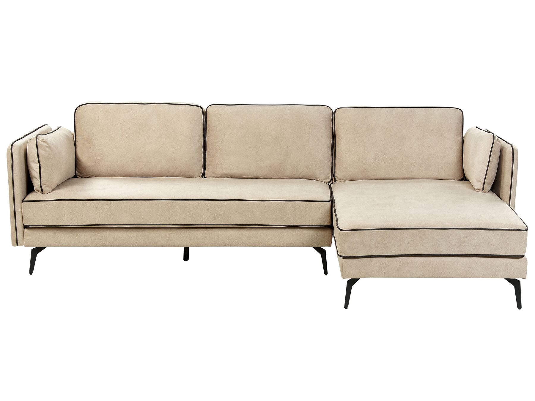 Left Hand Velvet Corner Sofa Beige ALTAN