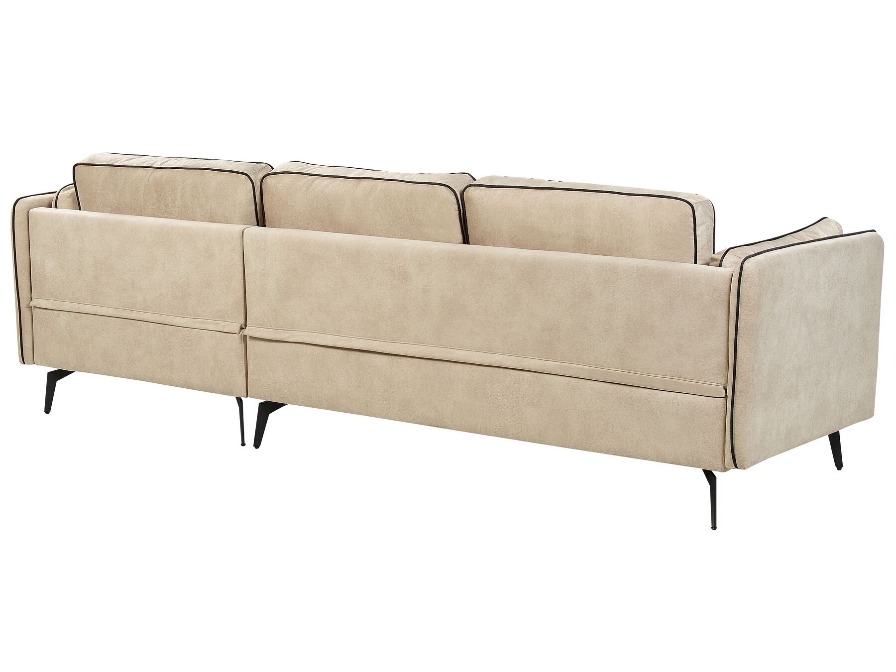 Left Hand Velvet Corner Sofa Beige ALTAN