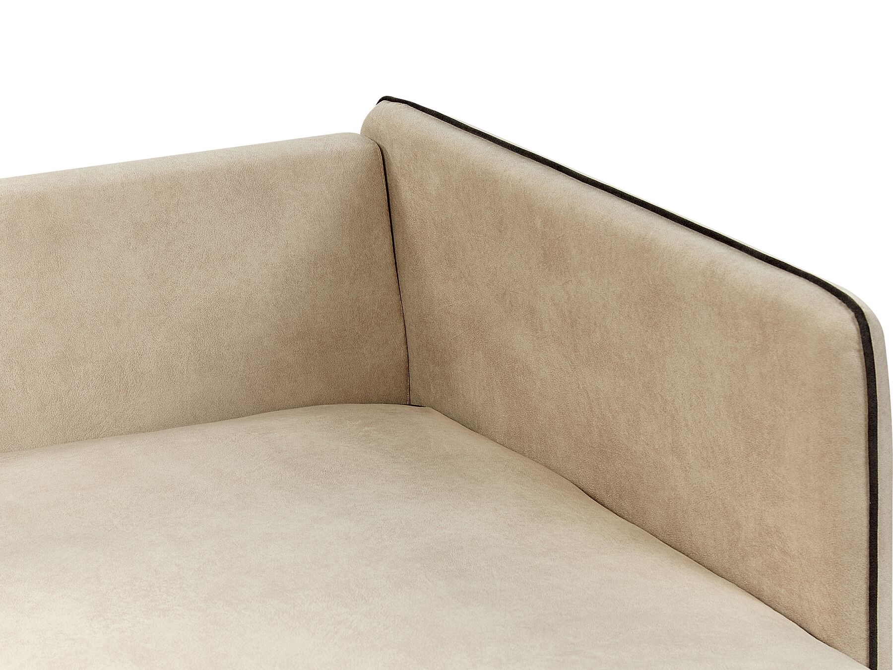 Left Hand Velvet Corner Sofa Beige ALTAN