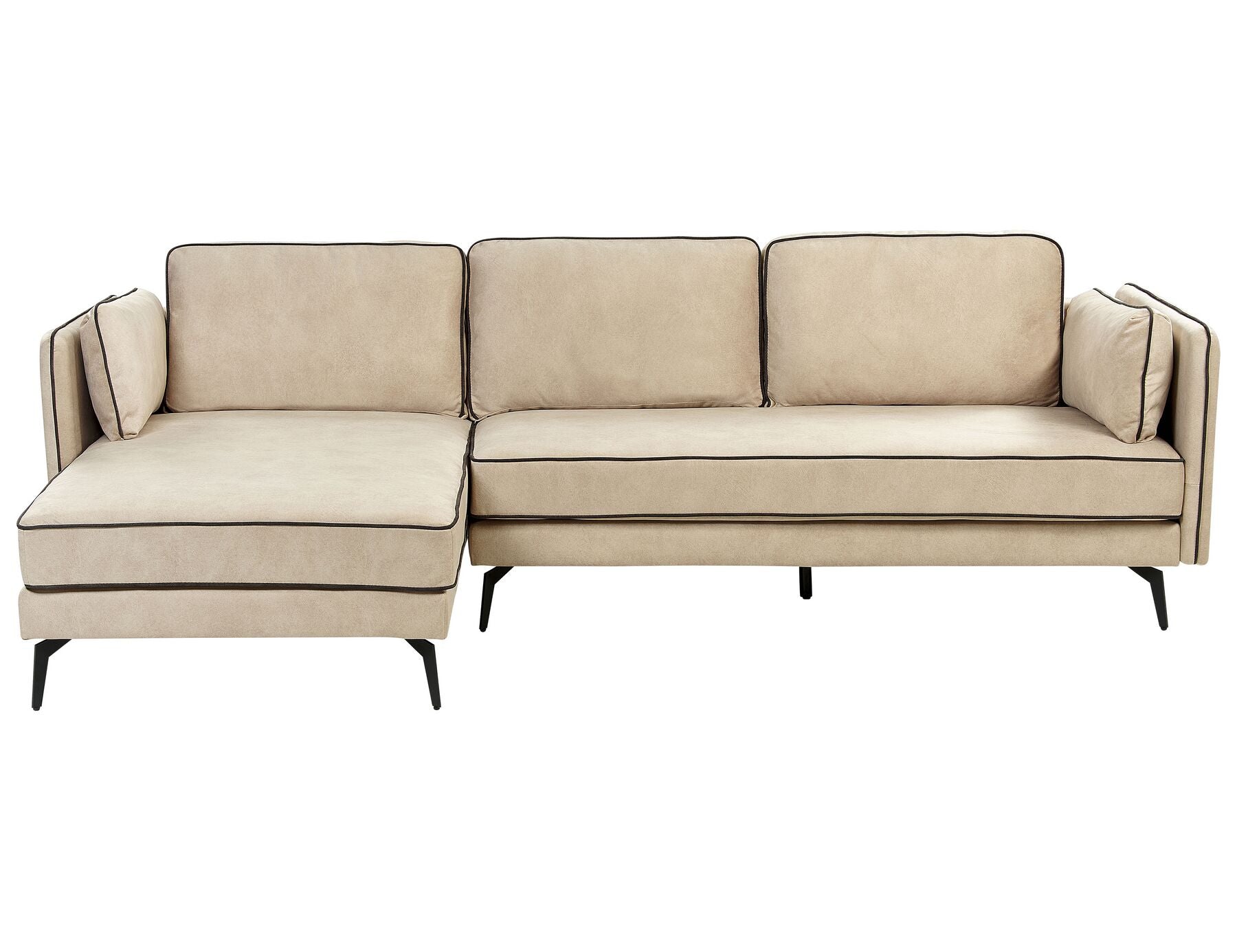 Right Hand Velvet Corner Sofa Beige ALTAN