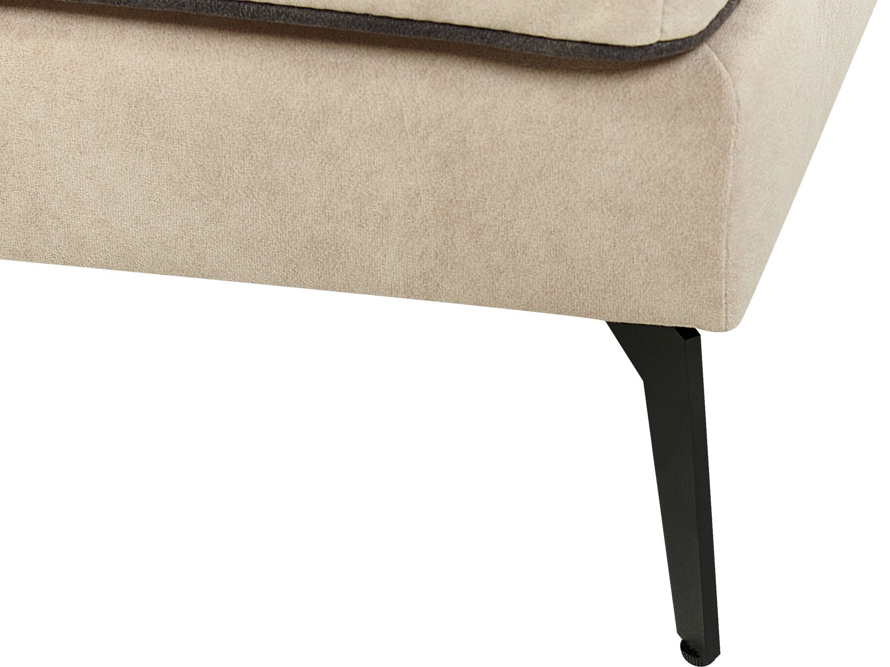 Right Hand Velvet Corner Sofa Beige ALTAN