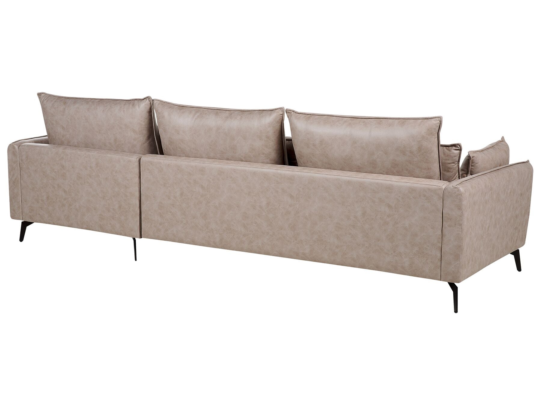 Left Hand Faux Suede Corner Sofa Light Brown GALLO