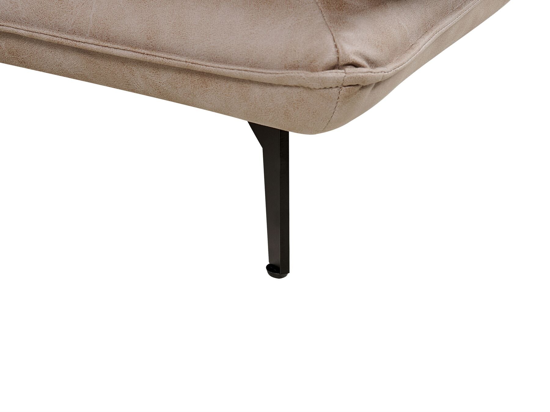 Left Hand Faux Suede Corner Sofa Light Brown GALLO