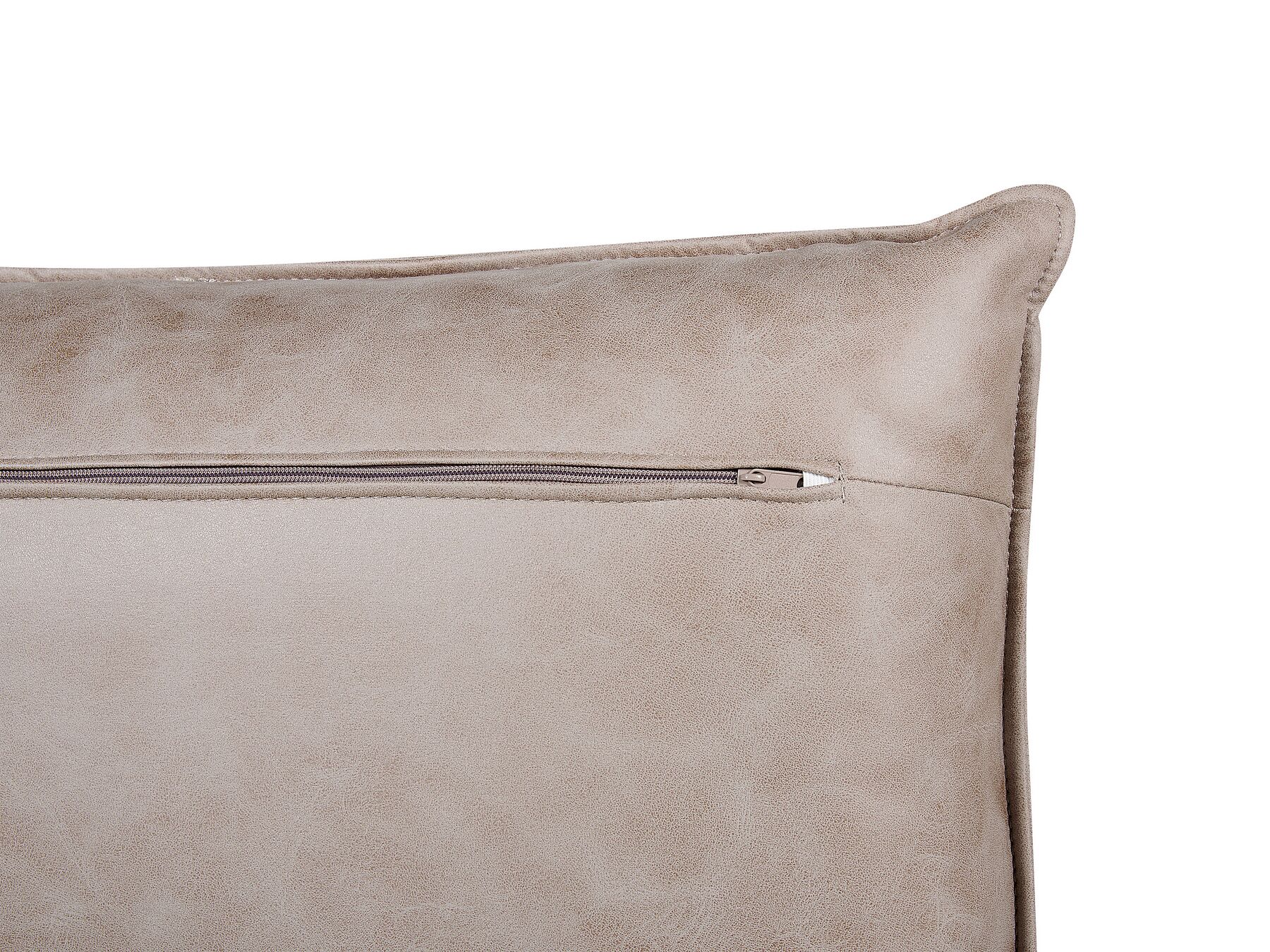 Left Hand Faux Suede Corner Sofa Light Brown GALLO