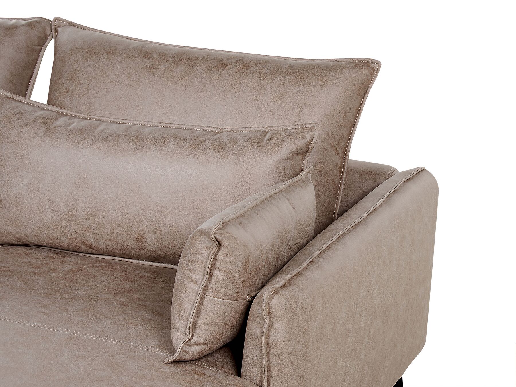 Left Hand Faux Suede Corner Sofa Light Brown GALLO